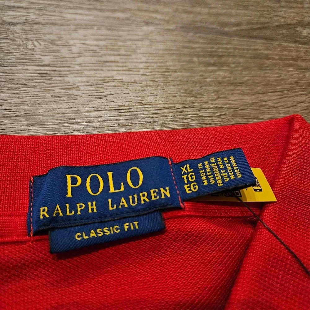 Polo Ralph Lauren 1992 Classic Fit Mesh Short Sleeve Polo Shirt Red Size XL
